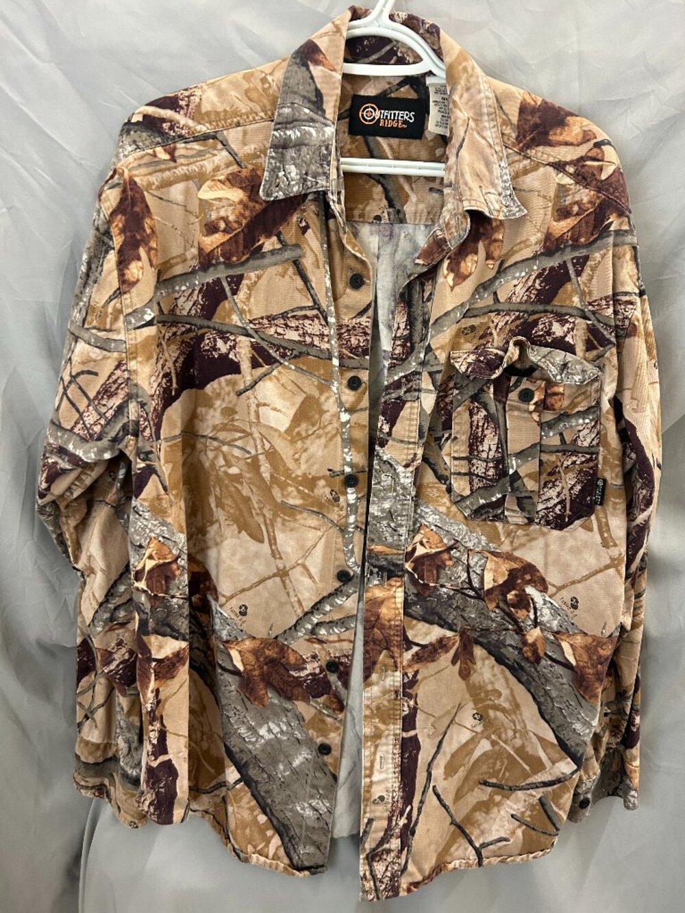 Outfitters Ridge Camo Hunting Shirt Men’s Large Fusion 3D Button Up